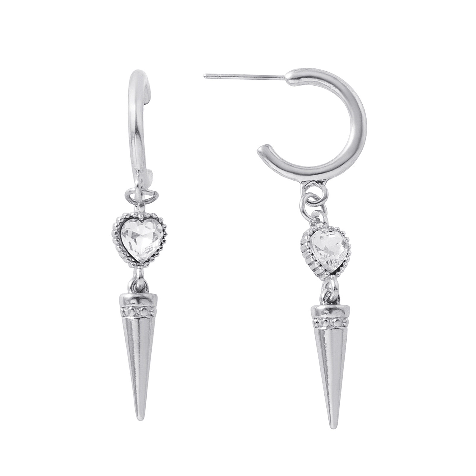 Silverfärgade örhängen hoops, glassten & pigg - 0,5x4cm