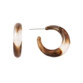 Bruna örhängen hoops, sköldpaddsmönstrad plast - 1,5x1,5cm