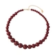 Guldfärgat halsband, vinröda pärlor - 42+5 cm