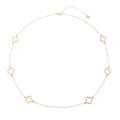 Guldfärgat halsband, klöverdetaljer - 67+5 cm