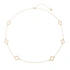 Guldfärgat halsband, klöverdetaljer - 67+5 cm