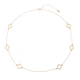 Guldfärgat halsband, klöverdetaljer - 67+5 cm