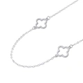 Silverfärgat halsband, klöverdetaljer - 67+5 cm