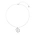 Silverfärgat halsband, spiralformat hängsmycke - 42+7 cm