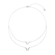 Silverfärgat halsband, dubbelradigt med fjärilar - 42+7 cm
