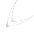 Silverfärgat halsband, dubbelradigt med fjärilar - 42+7 cm