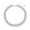 Silverfärgat halsband, ovala taggar - 42+7 cm