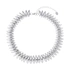 Silverfärgat halsband, ovala taggar - 42+7 cm