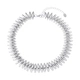 Silverfärgat halsband, ovala taggar - 42+7 cm