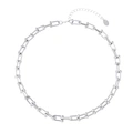 Silverfärgat halsband, kedja med u-länkar - 42+7 cm