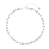 Silverfärgat halsband, kedja med u-länkar - 42+7 cm