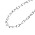 Silverfärgat halsband, kedja med u-länkar - 42+7 cm