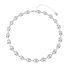 Silverfärgat halsband, kedja med kaffebönslänkar - 42+7 cm
