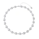 Silverfärgat halsband, kedja med kaffebönslänkar - 42+7 cm