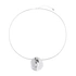 Silverfärgat halsband, vågig rund platta - 70+7 cm
