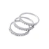 Silverfärgade ringar, 3-pack med glasstenar - Stl 17