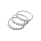 Silverfärgade ringar, 3-pack med glasstenar - Stl 18