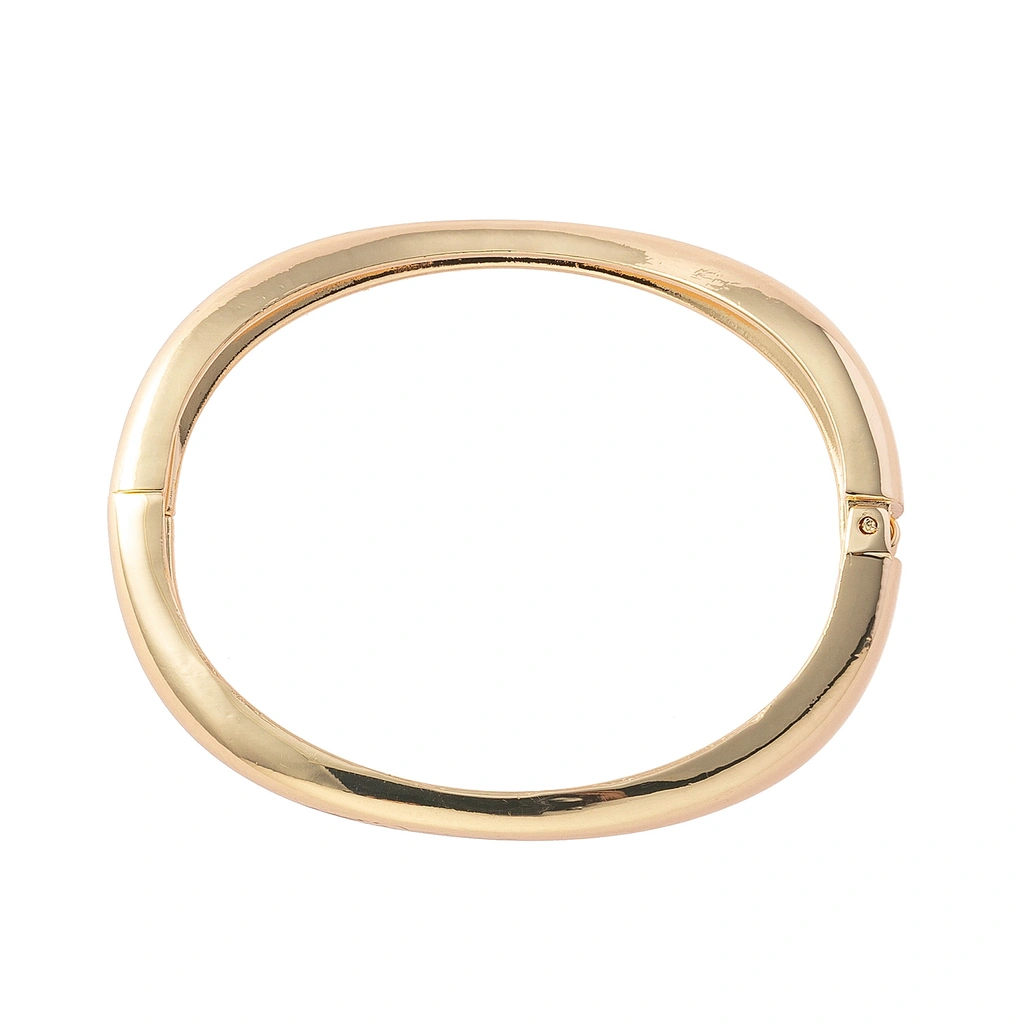 Guldfärgat armband, stelt med vågig form - 7x6 cm