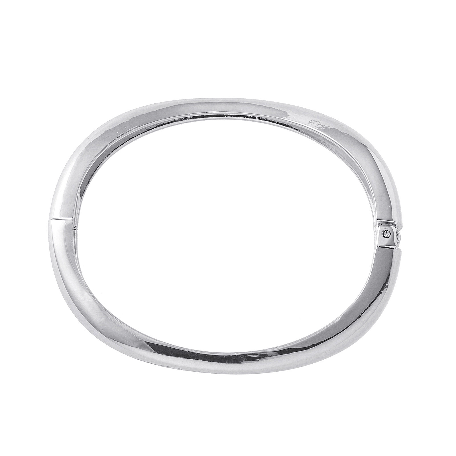 Silverfärgat armband, stelt med vågig form - 7x6 cm