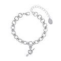 Silverfärgat armband, länk med hjärta och pil - 17+5 cm