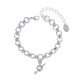 Silverfärgat armband, länk med hjärta och pil - 17+5 cm
