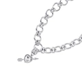 Silverfärgat armband, länk med hjärta och pil - 17+5 cm