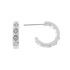 Silverfärgade örhängen, C-hoops med glasstenar - 0,4x1,2 cm