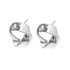 Silverfärgade örhängen, tvinnade ringar studs - 1,7x1,7 cm