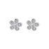 Silverfärgade örhängen, blomformade studs med stenar - 1x1 cm