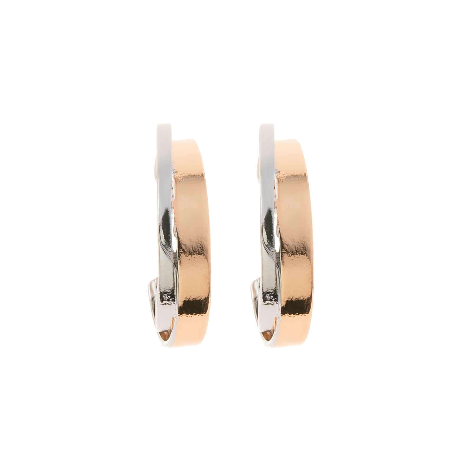Bicolorfärgade örhängen, dubbla hoops - 0,7x1,8 cm