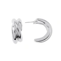 Silverfärgade örhängen, tvinnade C-hoops - 1,2x2 cm