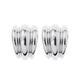 Silverfärgade örhängen, treradiga C-hoops - 2,5x2,5 cm