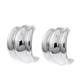 Silverfärgade örhängen, treradiga C-hoops - 2,5x2,5 cm