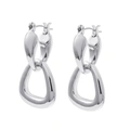 Silverfärgade örhängen, triangulära hoops - 1,5x3 cm