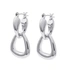 Silverfärgade örhängen, triangulära hoops - 1,5x3 cm