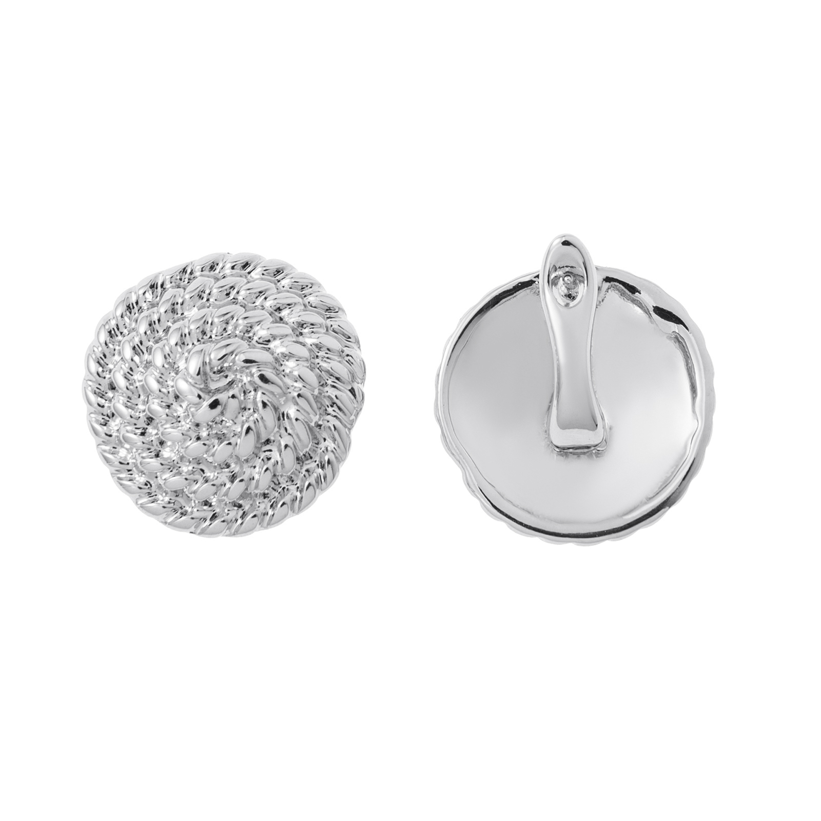 Silverfärgade örhängen, snurrade runda med klicklås - 2x2 cm