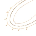 Guldfärgat halsband, 3-pack choker med stjärnor - 32+7 cm