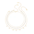 Guldfärgat halsband, 3-pack choker med stjärnor - 32+7 cm