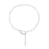 Silverfärgat halsband, karbinlås och nit - 42 cm