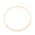 Guldfärgat halsband, pappersklämmelänk - 42+7 cm