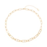Guldfärgat halsband, pappersklämmelänk - 42+7 cm