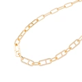 Guldfärgat halsband, pappersklämmelänk - 42+7 cm