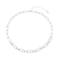 Silverfärgat halsband, pappersklämmelänk - 42+7 cm