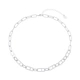 Silverfärgat halsband, pappersklämmelänk - 42+7 cm