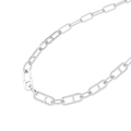 Silverfärgat halsband, pappersklämmelänk - 42+7 cm
