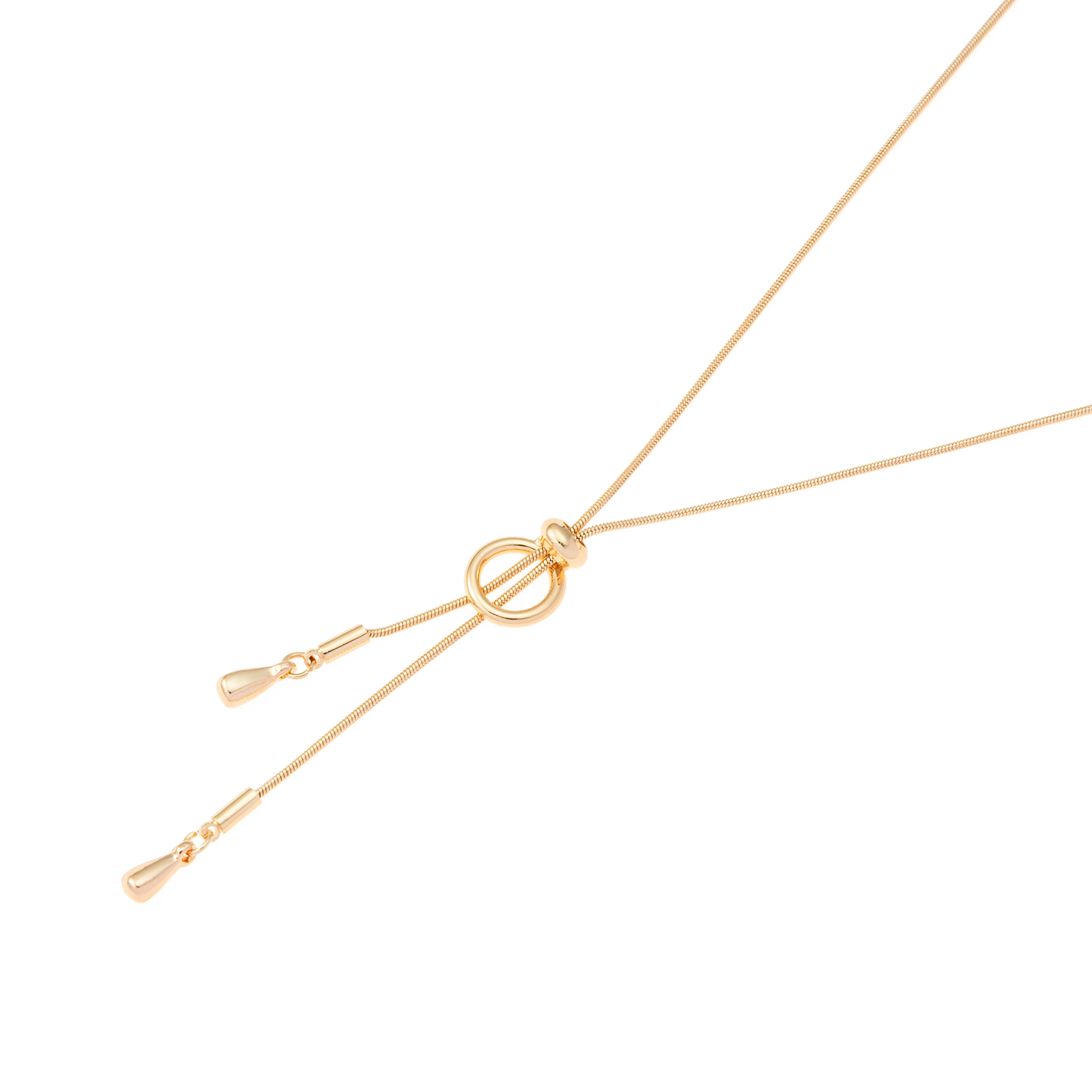 Guldfärgat halsband, ormkedja med justerbar ring