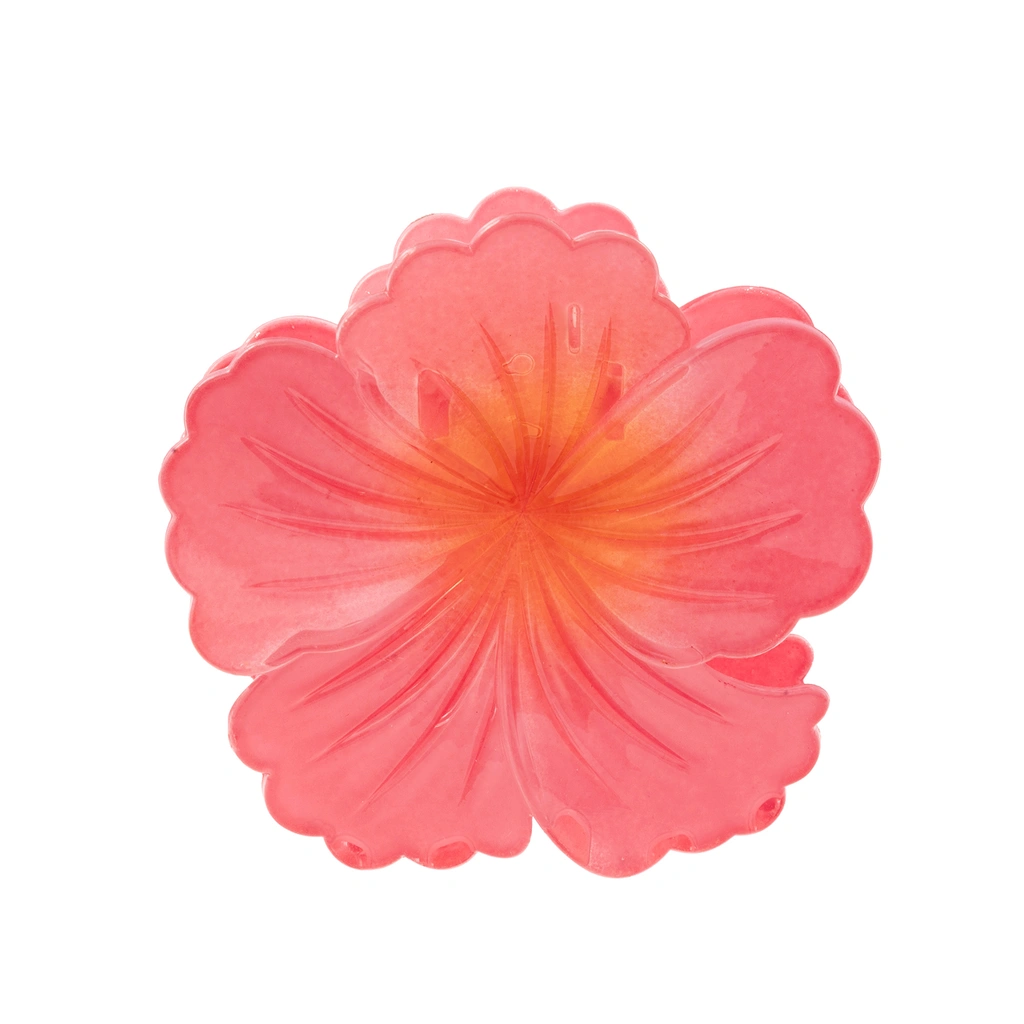Mörkrosa hårklämma, hibiskusblomma - 7,5x7,5 cm