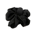 Svart hårsnodd, voluminös scrunchie i satin - 16cm