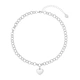 Silverfärgat halsband, länk med hängande hjärta - 38+7 cm
