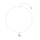 Silverfärgat halsband, nallebjörn med glasstenar - 42+7cm